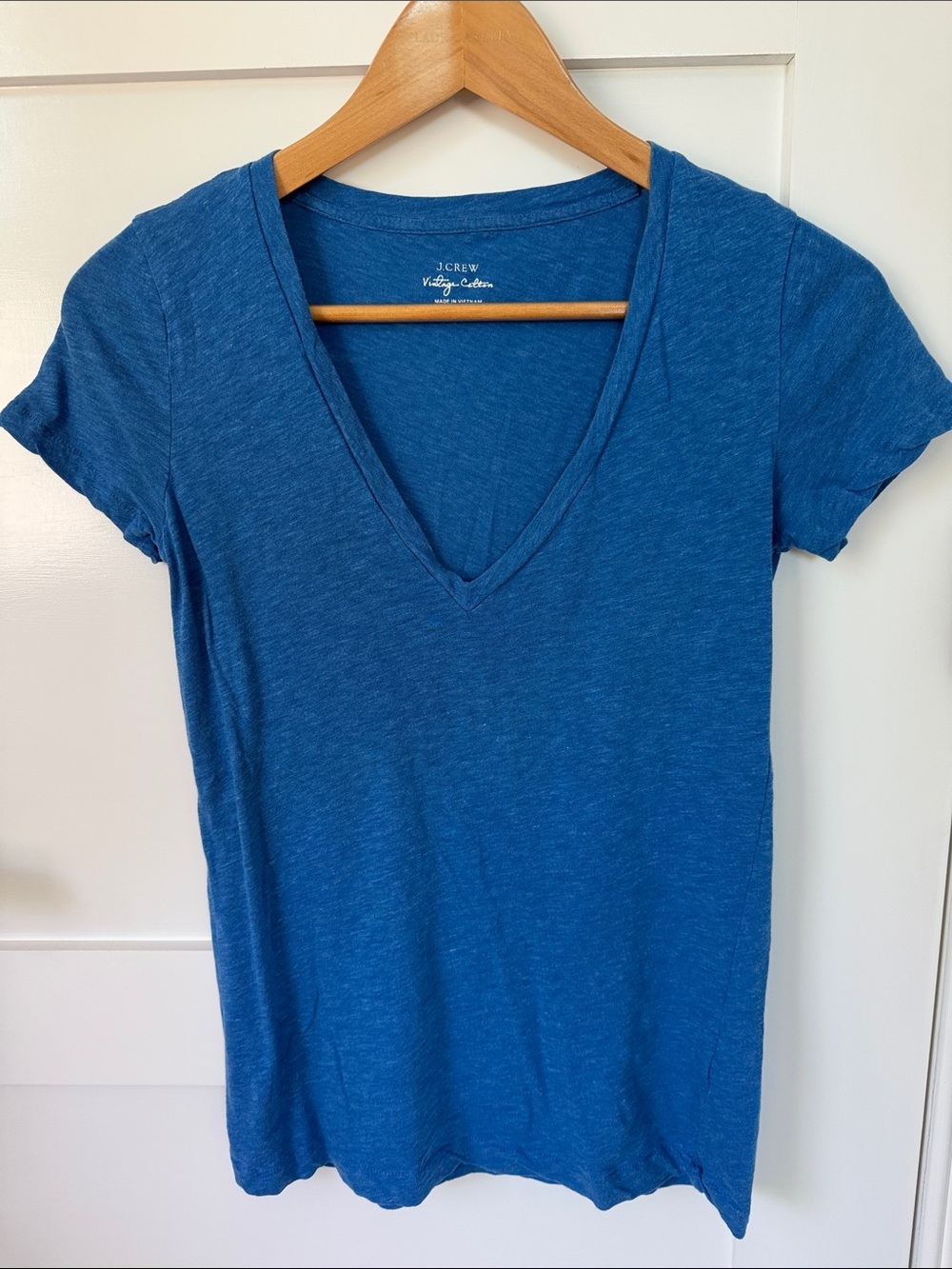 J.Crew Teal Blue Cotton V Neck T Shirt XS
